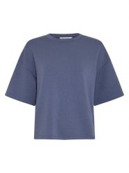 MOSS COPENHAGEN Koszulka "Nilda" w kolorze niebieskim rozmiar: XS/S. Niebieskie bluzki Moss Copenhagen, s, bez wzorów, bez kołnierzyka, bez ramiączek. Za 113.95 zł.