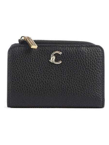 COCCINELLE Skórzany portfel w kolorze czarnym - 13 x 9 cm rozmiar: onesize. Czarne portfele Coccinelle, bez wzorów, z materiału. Za 361.13 zł.