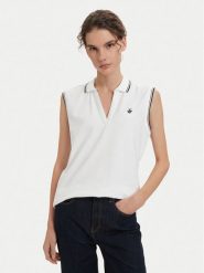 Beverly Hills Polo Club Polo P-SS26W-P0022 Biały Regular Fit. Białe koszulki polo Beverly Hills Polo Club, m, bez wzorów, z bawełny, bez kołnierzyka, bez ramiączek. Za 239.99 zł.