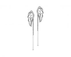Kolczyki z białego złota z diamentami - skrzydła - 0,02 ct - próba 585. Białe kolczyki Apart, z diamentem, złote. Za 1,659.00 zł.