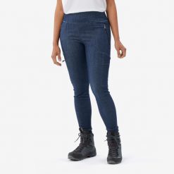 Legginsy trekkingowe damskie Forclaz MT900. Niebieskie legginsy SIMOND, m, bez wzorów, z bawełny. Za 199.99 zł.