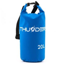 Worek plecak wodoodporny, torba wodoszczelna na kajak, SUP 20L. Niebieskie torby na ramię THUNDER, bez wzorów, z materiału, sportowe, na ramię, bez dodatków. Za 40.00 zł.