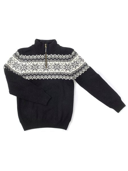 COLD Sweter "Bodö" w kolorze czarno-białym rozmiar: 42. Białe swetry COLD, bez wzorów, z wełny, bez ramiączek. Za 236.06 zł.