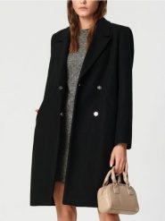 Płaszcz z paskiem - czarny. Czarne płaszcze Sinsay, l, bez wzorów, bez kaptura. Za 129.99 zł.