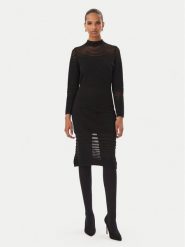 Rinascimento Sukienka koktajlowa CFM0012384003 Czarny Slim Fit. Czarne sukienki Rinascimento, l, bez wzorów, z wiskozy, wizytowe, bez kołnierzyka, bez ramiączek. Za 469.99 zł.