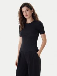 Calvin Klein T-Shirt LV044D246G Czarny Slim Fit. Czarne t-shirty Calvin Klein, xl, bez wzorów, bez kołnierzyka, bez ramiączek. Za 289.99 zł.