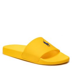 Klapki Polo Ralph Lauren. Żółte klapki Polo Ralph Lauren, bez wzorów, bez obcasa. Za 239.99 zł.