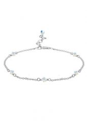 Elli Damska bransoletka na kostkę Classic z kryształami ze srebra próby 925 Sterling Silver Bransoletki na nogę 1 ct Damski. Szare bransoletki Elli, srebrne. Za 238.99 zł.