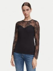 Morgan Bluzka 262-TYA Czarny Regular Fit. Czarne bluzki Morgan, l, bez wzorów, z wiskozy, bez kołnierzyka, bez ramiączek. Za 189.99 zł.