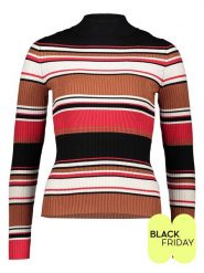 ESPRIT Sweter w kolorze czarno-czerwono-jasnobrązowym rozmiar: XL. Brązowe swetry Esprit, xl, bez wzorów, bez ramiączek. Za 41.39 zł.