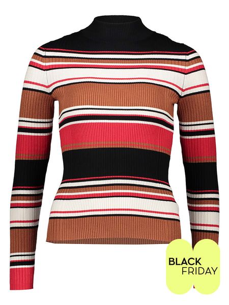 ESPRIT Sweter w kolorze czarno-czerwono-jasnobrązowym rozmiar: XL. Brązowe swetry Esprit, xl, bez wzorów, bez ramiączek. Za 81.95 zł.