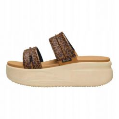 HeyDude Damskie Sandały Austin Slide Classic. Brązowe klapki Hey Dude, bez wzorów, z materiału, bez obcasa, bez zapięcia. Za 259.00 zł.