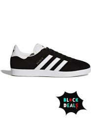 Adidas Skórzane sneakersy "Gazelle" w kolorze czarno-białym rozmiar: 44. Białe trampki Adidas, bez wzorów, z materiału, bez zapięcia. Za 277.36 zł.