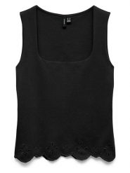 Vero Moda Top w kolorze czarnym rozmiar: M. Czarne topy Vero Moda, m, bez wzorów, z bawełny, bez kołnierzyka, bez ramiączek. Za 60.95 zł.