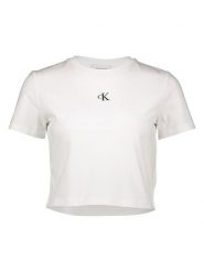 Calvin Klein Koszulka w kolorze białym rozmiar: S. Białe bluzki Calvin Klein, s, bez wzorów, z bawełny, bez kołnierzyka, bez ramiączek. Za 126.99 zł.