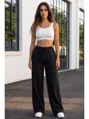 SOULSHAE Spodnie w kolorze czarnym rozmiar: XXL. Czarne spodnie materiałowe SOULSHAE, xxl, bez wzorów, z materiału, z podwyższonym stanem. Za 219.95 zł.