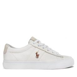 Tenisówki Polo Ralph Lauren. Białe trampki Polo Ralph Lauren, bez wzorów, bez zapięcia. Za 449.99 zł.