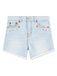 Levi's Kids Szorty dżinsowe w kolorze błękitnym rozmiar: 164. Niebieskie szorty Levi's Kids, z aplikacjami, z bawełny, klasyczne, z podwyższonym stanem. Za 119.95 zł.