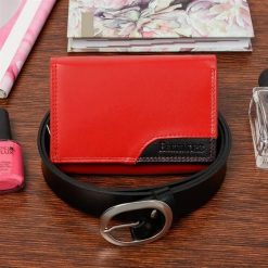 Damski Zestaw skórzany premium pasek portfel P47. Portfele bez wzorów. Za 124.90 zł.