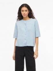 Vila Kardigan "Viliga" w kolorze błękitnym rozmiar: L. Niebieskie kardigany Vila, l, bez wzorów, z materiału. Za 79.40 zł.