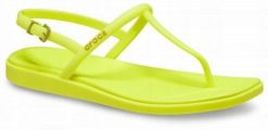 Japonki Dla Dorosłych Crocs Miami Thong Flip. Żółte klapki Crocs, bez wzorów, z materiału, bez obcasa. Za 139.99 zł.