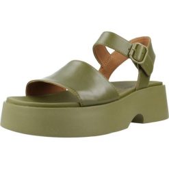 Sandały CAMPER ULTRASOFT JASPER/TASHA Zielony. Zielone sandały Camper, bez wzorów, ze skóry, bez obcasa, bez zapięcia. Za 396.99 zł.