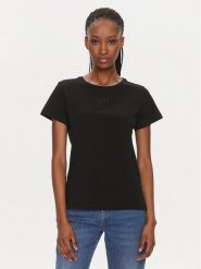 Pinko T-Shirt 100355 A1NW Czarny Regular Fit. Czarne t-shirty Pinko, s, bez wzorów, z bawełny, bez kołnierzyka, bez ramiączek. Za 399.99 zł.