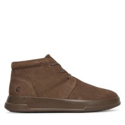 Botki ECCO. Szare botki ecco, bez wzorów, bez obcasa, na płaskiej podeszwie, bez zapięcia. Za 599.99 zł.