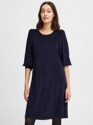 Fransa Sukienka codzienna 20612879 Granatowy Regular Fit. Niebieskie sukienki Fransa, na co dzień, xs, bez wzorów, z syntetyku, bez kołnierzyka, bez ramiączek, proste. Za 139.99 zł.