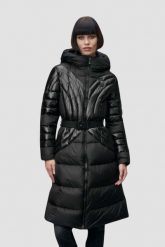 BLAUER Czarny damski płaszcz Quincy Raincoat Long Jackets, Rozmiar M. Czarne płaszcze Blauer USA, m, bez wzorów, z poliamidu, bez kaptura. W wyprzedaży za 1,769.99 zł.