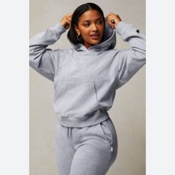 Bluza damska z kapturem Fabletics Year Round Terry. Szare bluzy FABLETICS, na lato, l, bez wzorów, z bawełny, z kapturem. Za 318.80 zł.