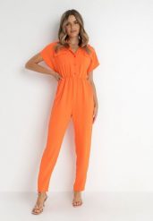 Pomarańczowy Kombinezon Aliker. Brązowe sukienki Born2be, na co dzień, z aplikacjami, eleganckie, bez kołnierzyka, bez ramiączek, maxi, proste. Za 109.99 zł.
