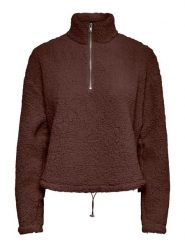 Pieces Bluza polarowa "Ferna" w kolorze ciemnobrązowym rozmiar: XL. Brązowe bluzy Pieces, xl, bez wzorów, z polaru, bez kaptura. Za 41.79 zł.