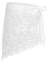 Sublevel Spódnica w kolorze białym rozmiar: S/M. Białe spódnice Sublevel, m, bez wzorów, z koronki, mini, asymetryczne. Za 60.99 zł.