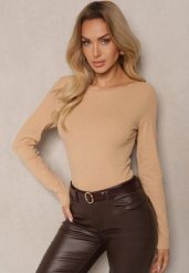 Beżowa Casualowa Bluzka z Bawełną Seavithra. Brązowe bluzki Renee, l, bez wzorów, z bawełny, biznesowe, bez kołnierzyka, bez ramiączek. W wyprzedaży za 27.99 zł.