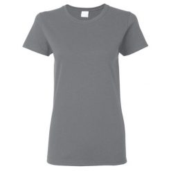 Damska Koszulka T-shirt Krótki Rękaw Top. Szare t-shirty GILDAN, xl, bez wzorów, bez kołnierzyka, bez ramiączek. Za 46.99 zł.