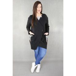 Czarna bluza kurtka dresowa casual MODA XXL. Czarne bluzy Moda Size Plus Iwanek, l, bez wzorów, z dresówki, bez kaptura. W wyprzedaży za 69.90 zł.
