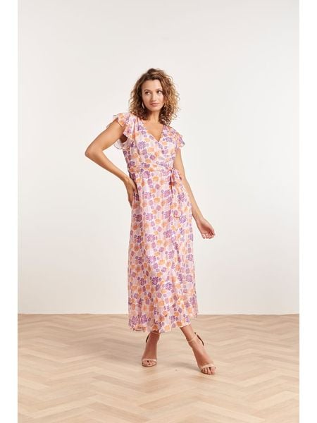 Smashed Lemon Sukienka w kolorze fioletowym rozmiar: 3XL. Różowe sukienki Smashed Lemon, xl, bez wzorów, z tkaniny, bez kołnierzyka, bez ramiączek, maxi, kopertowe. Za 194.95 zł.