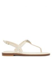 Guess Sandały FLJRA4 PAF21 Écru. Klapki Guess, z aplikacjami, ze skóry, bez obcasa, na płaskiej podeszwie, bez zapięcia. Za 269.99 zł.
