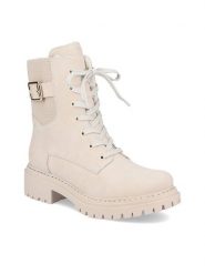 Rieker Botki 72631-62 Beżowy. Brązowe botki Rieker, bez wzorów, z materiału, bez obcasa, na płaskiej podeszwie, bez zapięcia. Za 389.99 zł.