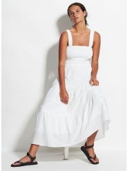 Seafolly Sukienka w kolorze białym rozmiar: XS. Białe sukienki Seafolly, xs, bez wzorów, z bawełny, bez kołnierzyka, bez ramiączek, maxi. Za 158.10 zł.