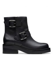 Clarks Skórzane botki "Rebelle" w kolorze czarnym rozmiar: 36. Czarne botki Clarks, bez wzorów, bez obcasa, bez zapięcia. Za 334.60 zł.
