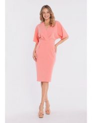 Stylove Sukienka w kolorze łososiowym rozmiar: M. Pomarańczowe sukienki Stylove, na co dzień, m, bez wzorów, bez kołnierzyka, bez ramiączek, midi, proste. Za 232.23 zł.
