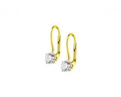 Kolczyki z żółtego złota z brylantami - SI2/G - 0,89 ct - próba 585. Żółte kolczyki Apart, z brylantem, złote. Za 22,990.00 zł.
