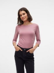 Vero Moda Koszulka w kolorze jasnoróżowym rozmiar: XL. Różowe bluzki Vero Moda, xl, bez wzorów, bez kołnierzyka, bez ramiączek. Za 44.19 zł.