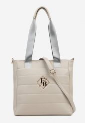 Szara Pikowana Torebka Shopperka z Metaliczną Aplikacją i Paskiem na Ramię Flessira. Szare shopper Born2be, z aplikacjami, z jeansu, biznesowe, na ramię, pikowane, bez dodatków. Za 99.99 zł.