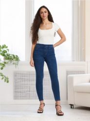 Jegginsy push up - niebieski. Niebieskie jeansy Sinsay, l, bez wzorów. Za 39.99 zł.