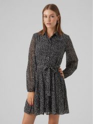 Vero Moda Sukienka koszulowa 10299195 Czarny Regular Fit. Czarne sukienki Vero Moda, m, bez wzorów, z syntetyku, bez kołnierzyka, bez ramiączek, koszulowe. Za 99.99 zł.