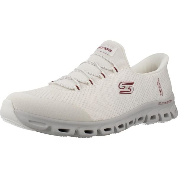 Buty SKECHERS SLIP-INS GLIDE STEP VIBEY Biały. Białe trekkingi Skechers, z tkaniny, trekkingowe. Za 321.99 zł.