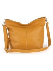 Mia Tomazzi Skórzana torebka "Trapani" w kolorze żółtym - 33 x 25 x 14 cm rozmiar: onesize. Żółte torby na ramię Mia Tomazzi, bez wzorów, z materiału, na ramię, bez dodatków. Za 205.83 zł.